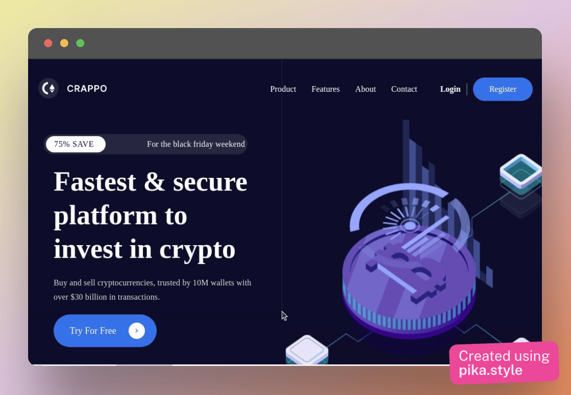 Crypto site built by EcodeJR