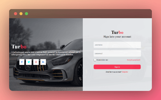 Login page designed by EcodeJR