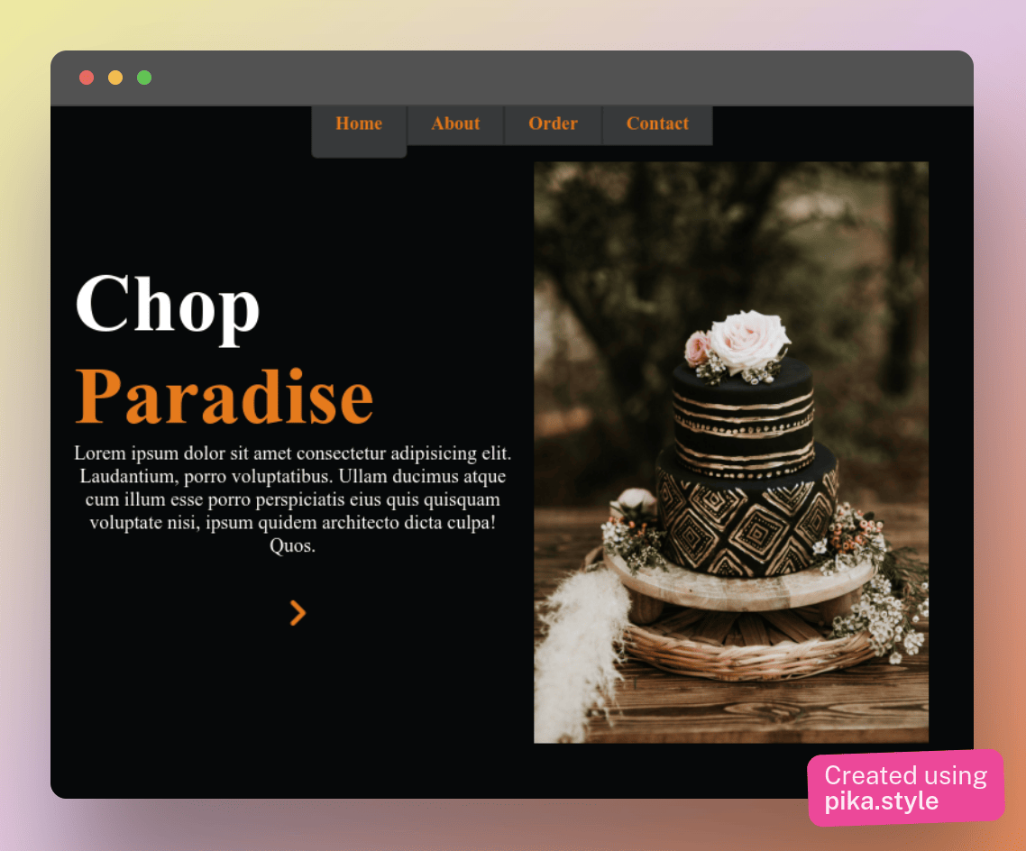 Bakery site designed by EcodeJR